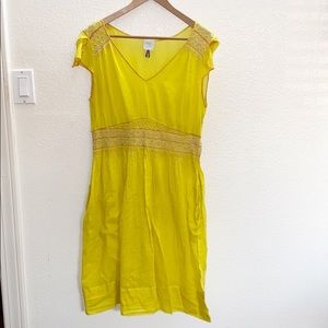 HD In Paris Anthropologie Yellow Semi Sheer Dress
